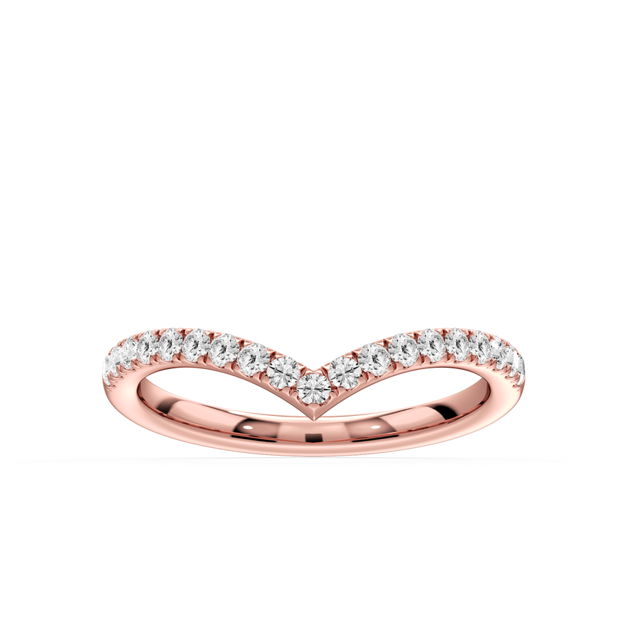 Maxine 2/5 ctw Round Lab Grown Diamond Three Quarter Chevron Curved Band
