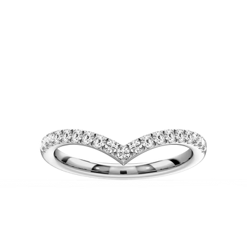 Maxine 2/5 ctw Round Lab Grown Diamond Three Quarter Chevron Curved Band