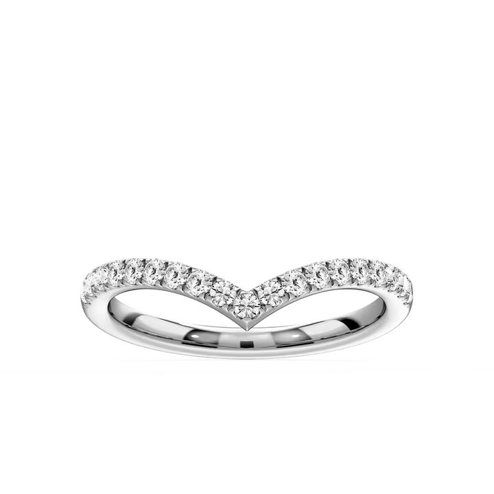 Maxine 2/5 ctw Round Lab Grown Diamond Three Quarter Chevron Curved Band