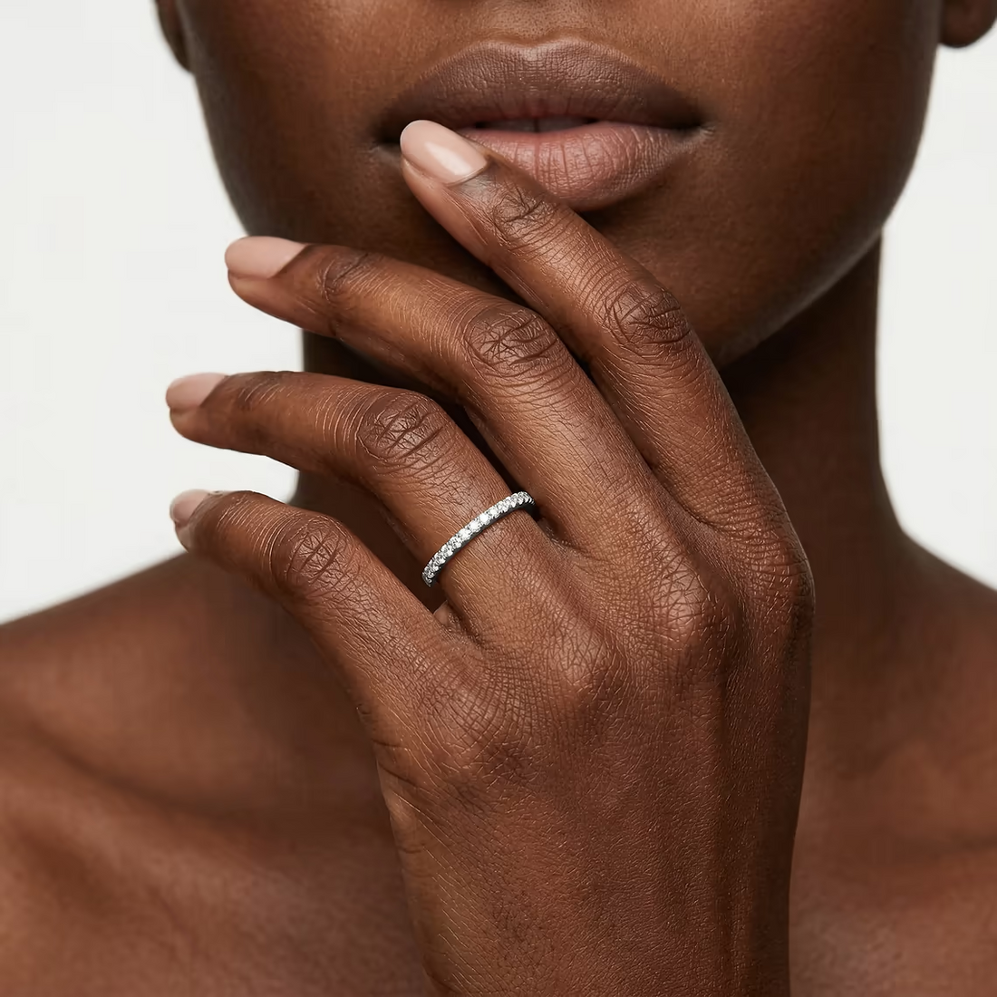 Eliana 1/6 ctw Round Lab Grown Diamond Pave Stackable Band