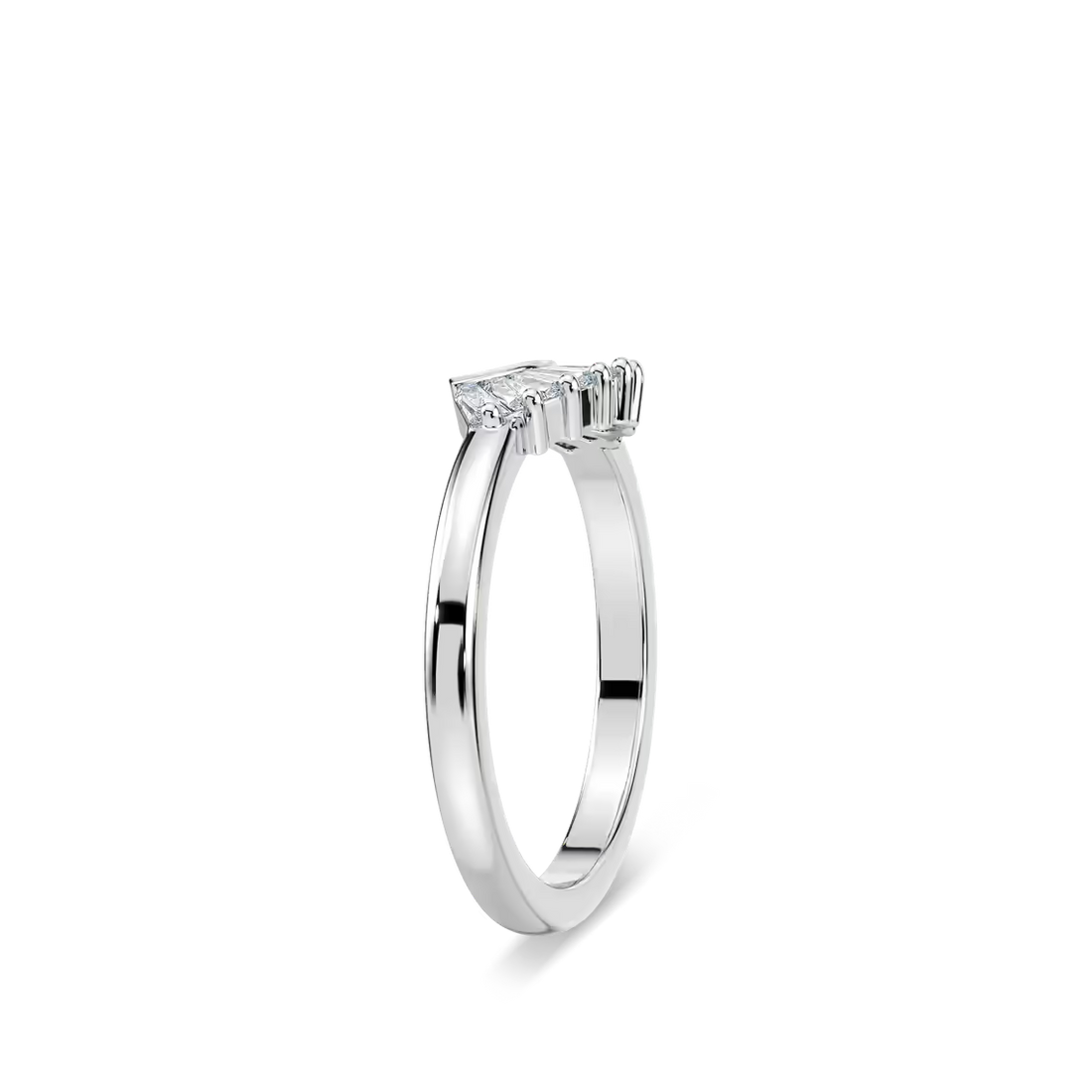 Alejandra 1/4 ctw Tapered Baguette Lab Grown Diamond Fan Curved Band