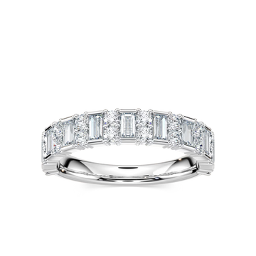 Indy 7/8 ctw Baguette and Round Lab Grown Diamond Alternating Wedding Band