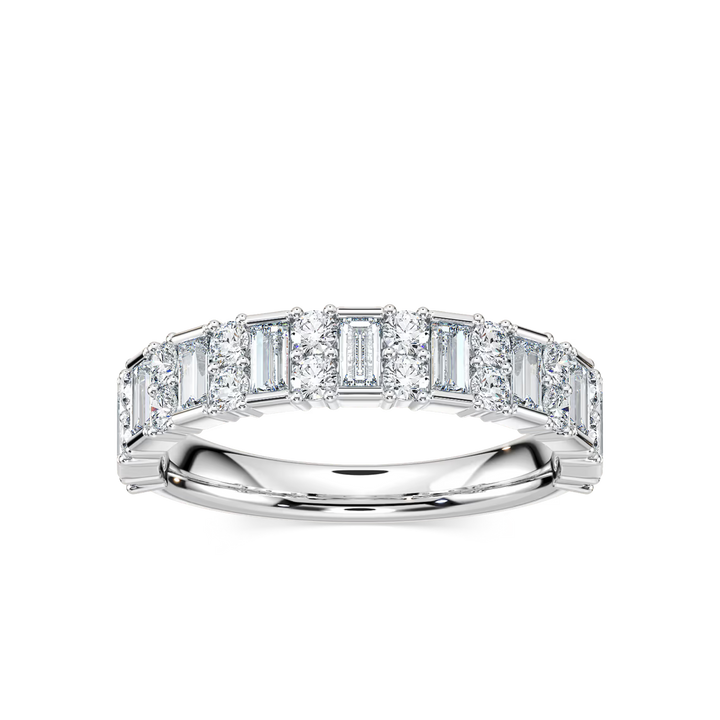 Indy 7/8 ctw Baguette and Round Lab Grown Diamond Alternating Wedding Band