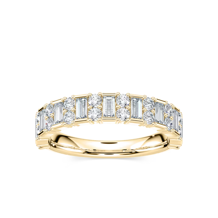Indy 7/8 ctw Baguette and Round Lab Grown Diamond Alternating Wedding Band