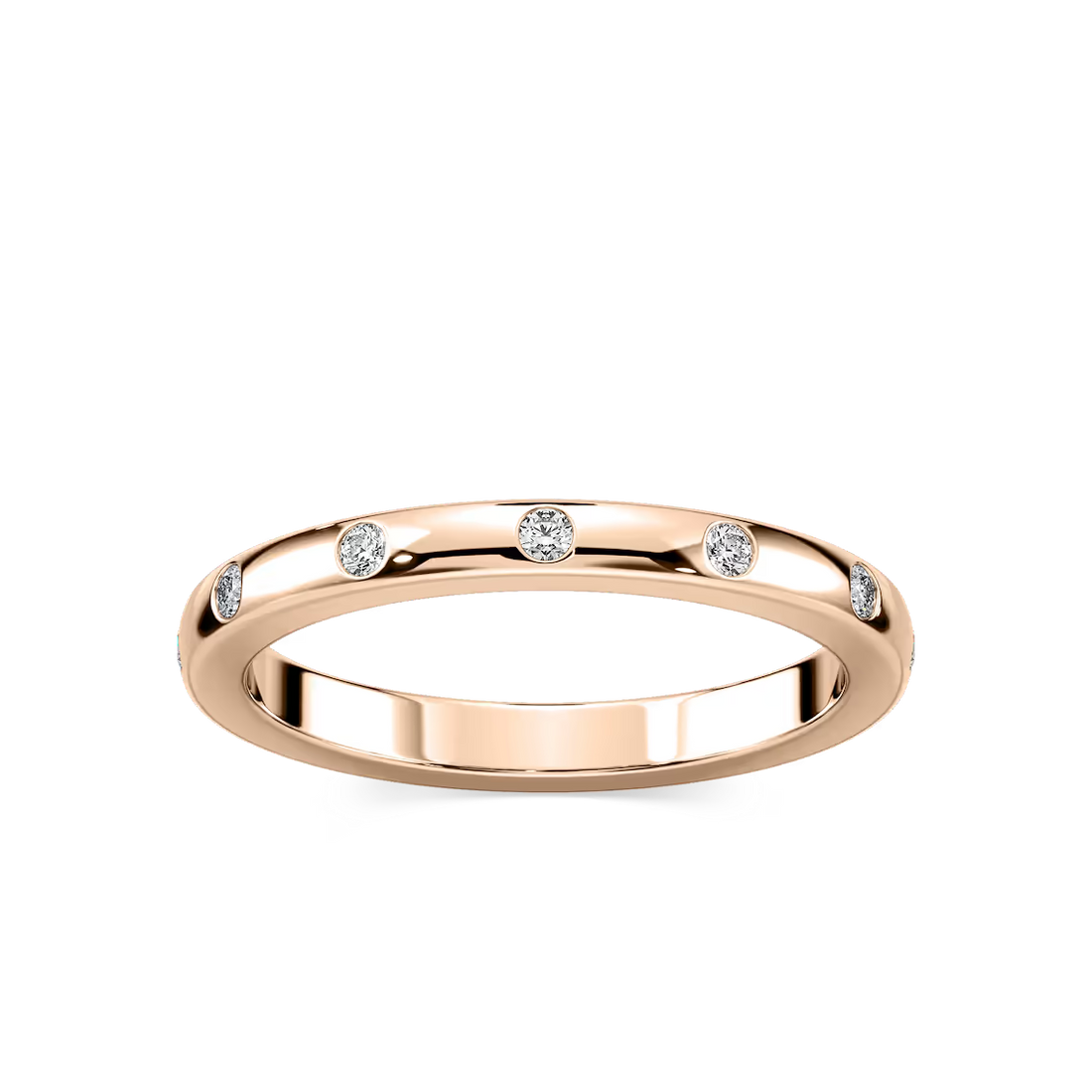 Ivy 1/8 ctw Round Lab Grown Diamond Burnished Wedding Band