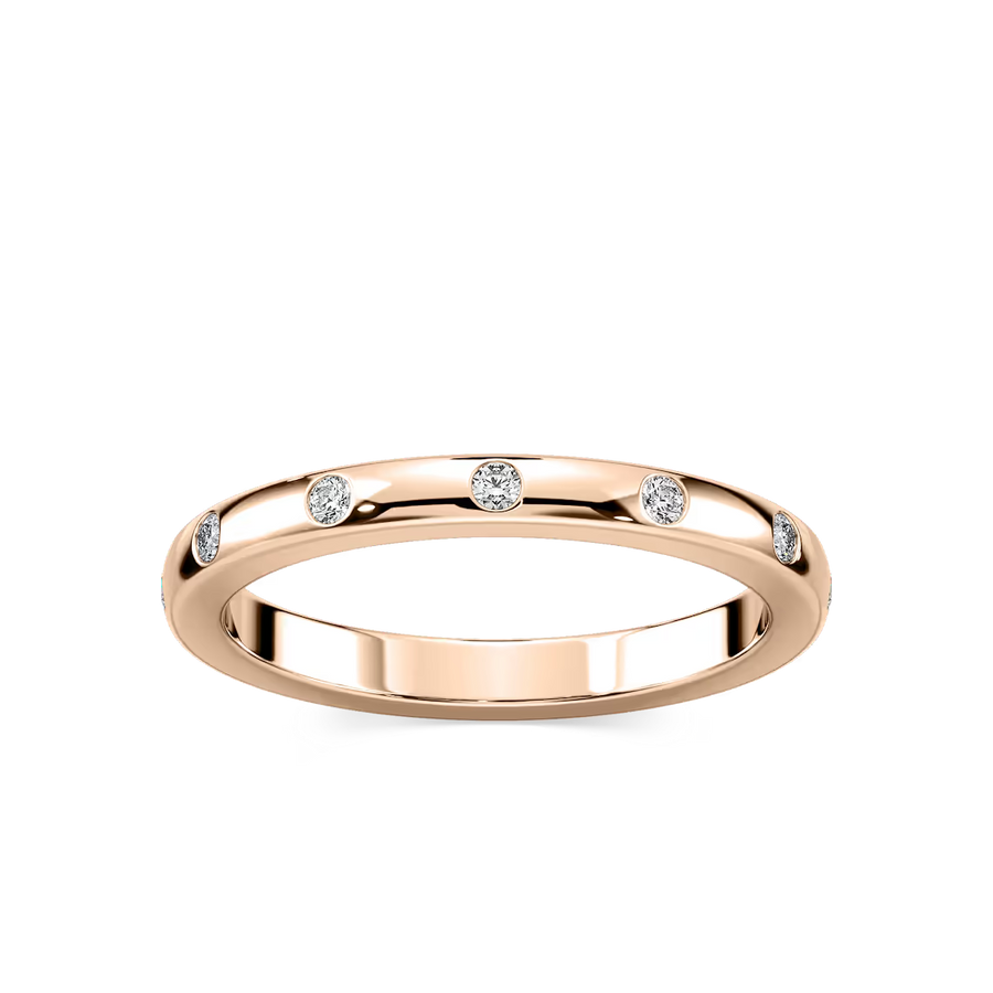 Ivy 1/8 ctw Round Lab Grown Diamond Burnished Wedding Band