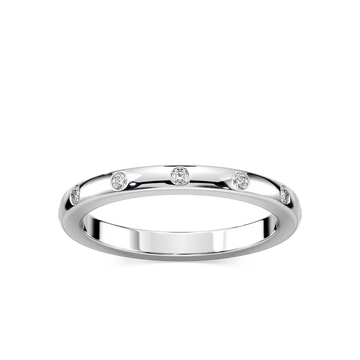 Ivy 1/8 ctw Round Lab Grown Diamond Burnished Wedding Band