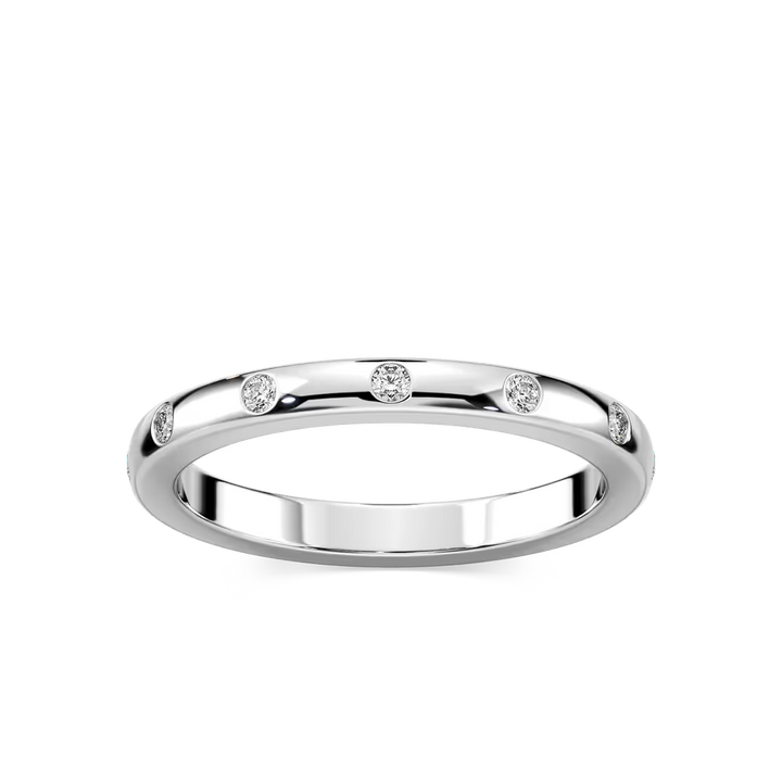Ivy 1/8 ctw Round Lab Grown Diamond Burnished Wedding Band
