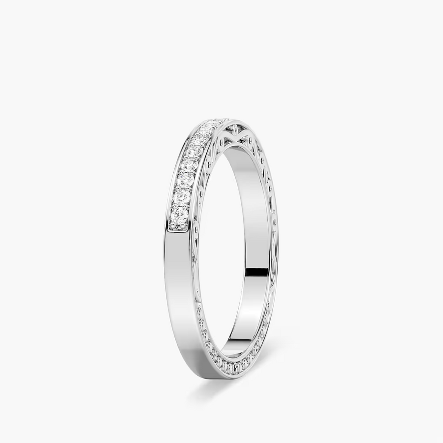 Julie 1/4 ctw Round Lab Grown Diamond Scroll Profile Wedding Band