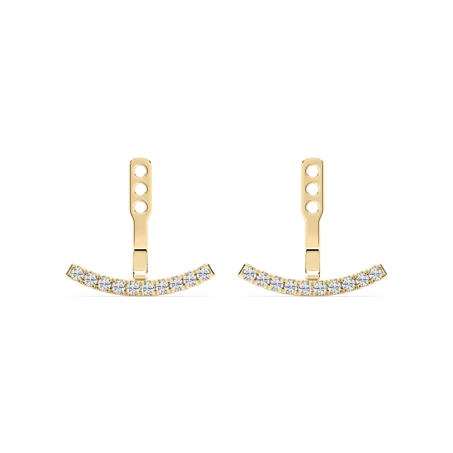 1/5 ctw Round Lab Grown Diamond Curved Bar Earring Jackets