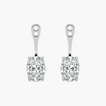 Oval Lab Grown Diamond Drop Earring Jackets