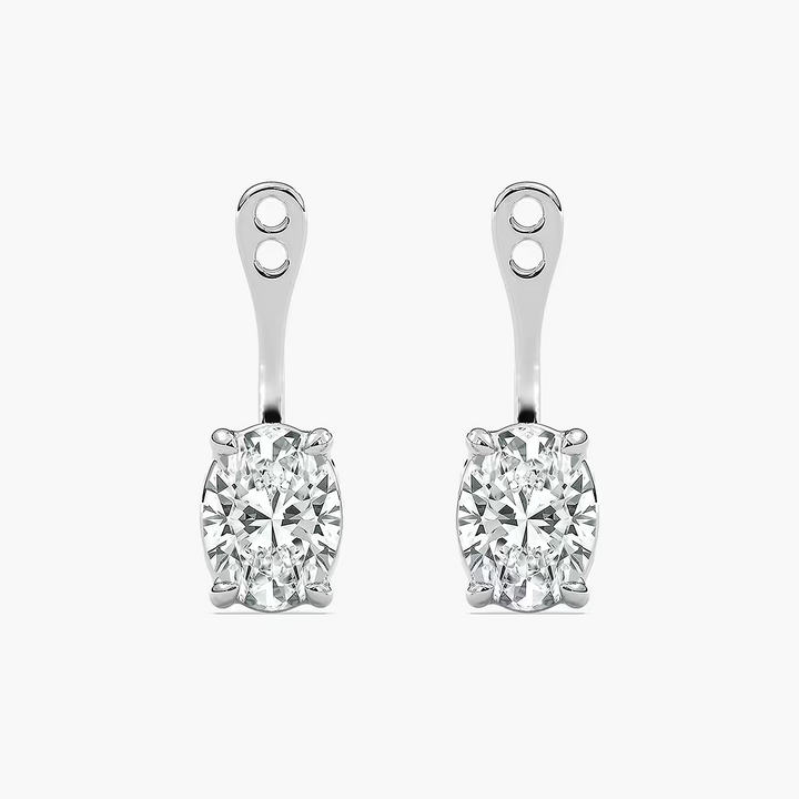 Oval Lab Grown Diamond Drop Earring Jackets