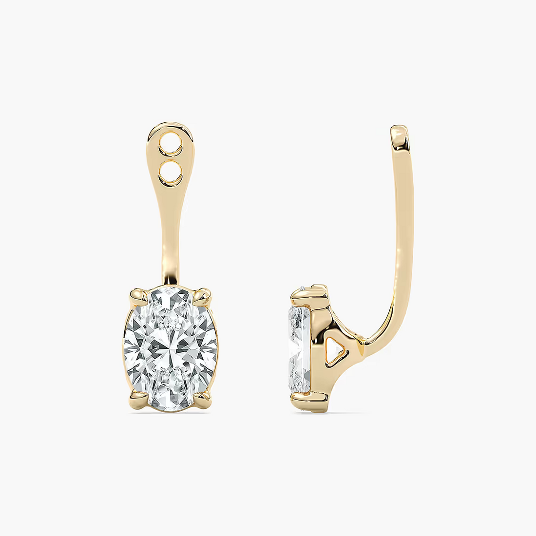 Oval Lab Grown Diamond Drop Earring Jackets