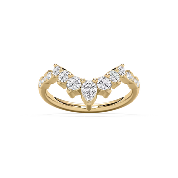 Laci 3/4 ctw Pear and Round Lab Grown Diamond Graduated Curved Band