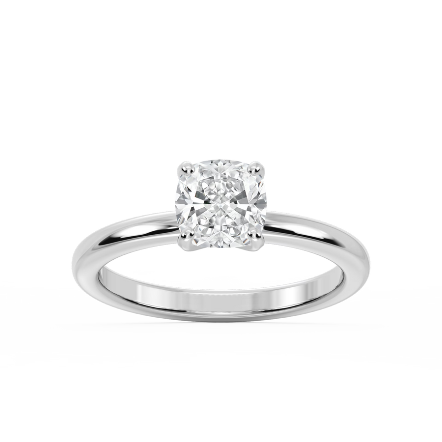 14K White Gold / Cushion Cut, 18K White Gold / Cushion Cut, Platinum / Cushion Cut