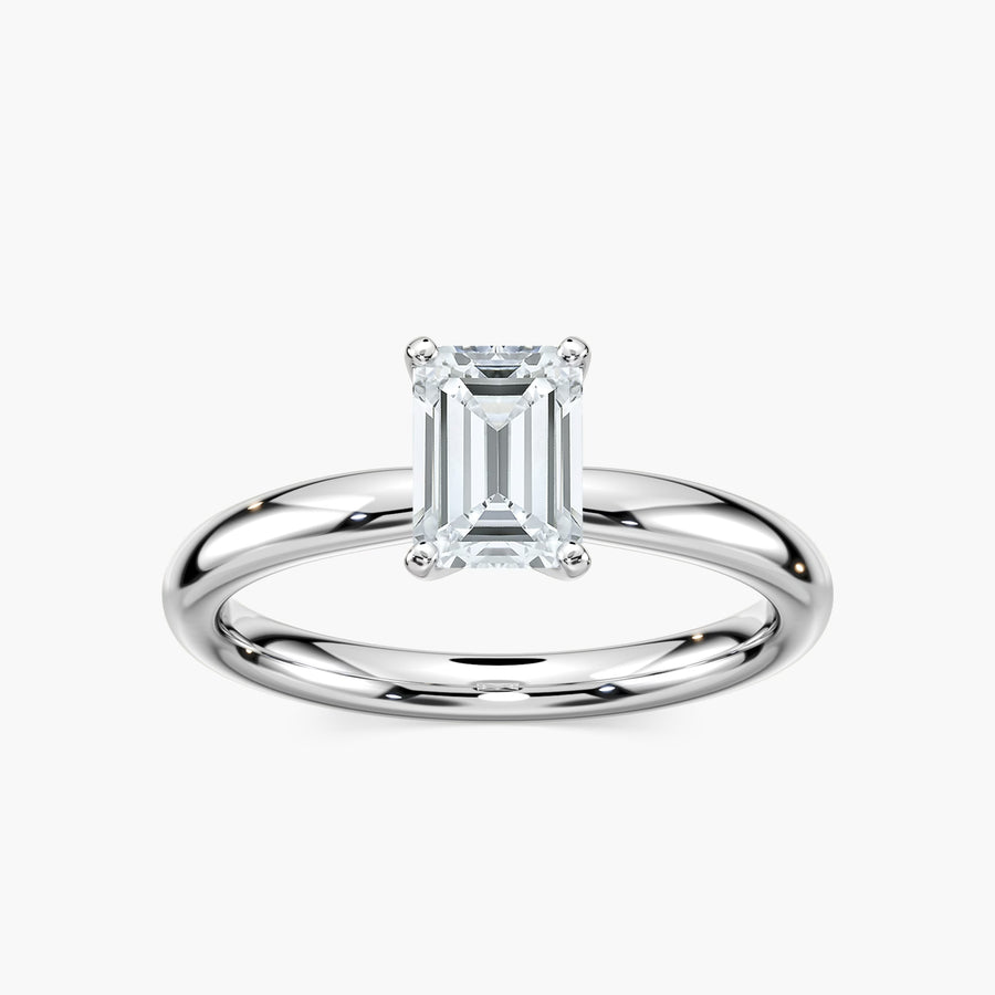 14K White Gold / Emerald Cut, 18K White Gold / Emerald Cut, Platinum / Emerald Cut