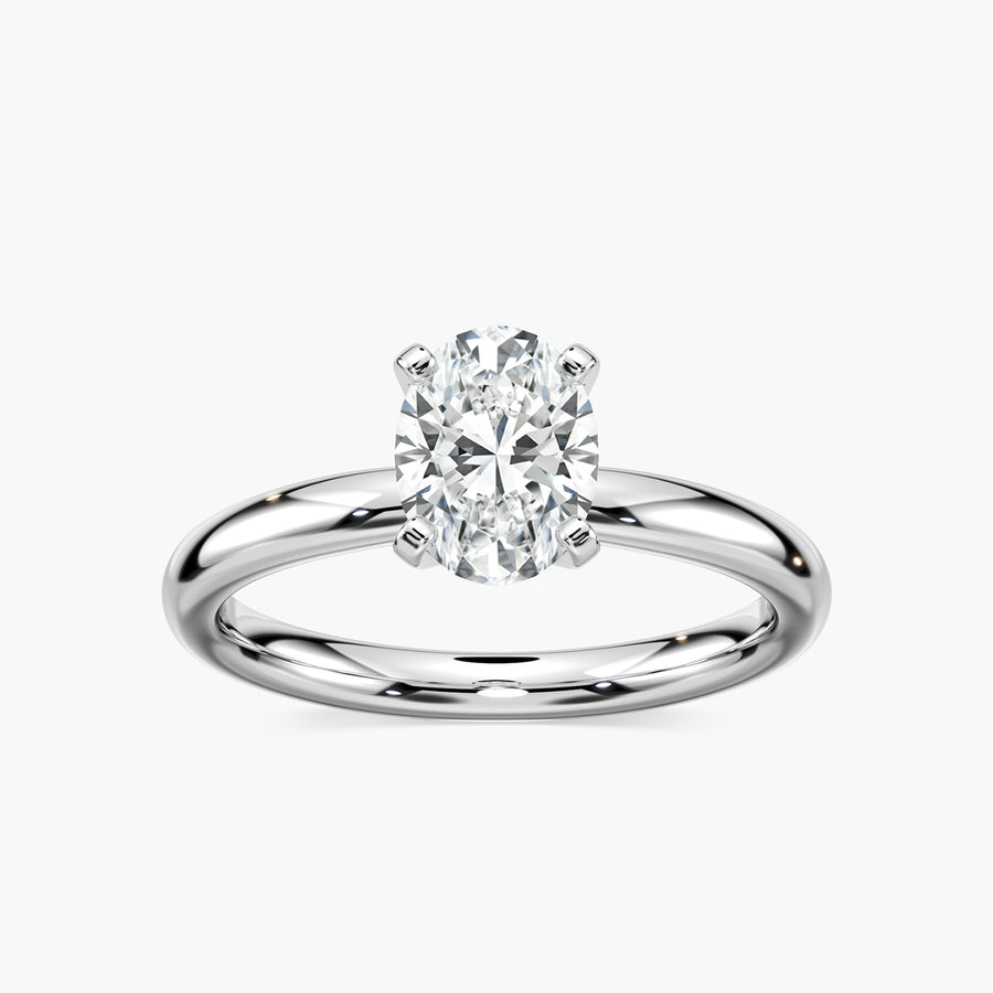 14K White Gold / Oval Cut, 18K White Gold / Oval Cut, Platinum / Oval Cut