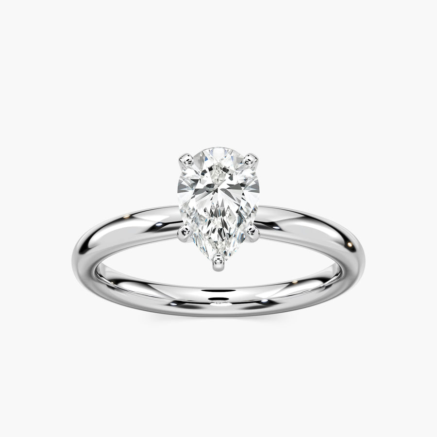 14K White Gold / Pear Cut, 18K White Gold / Pear Cut, Platinum / Pear Cut