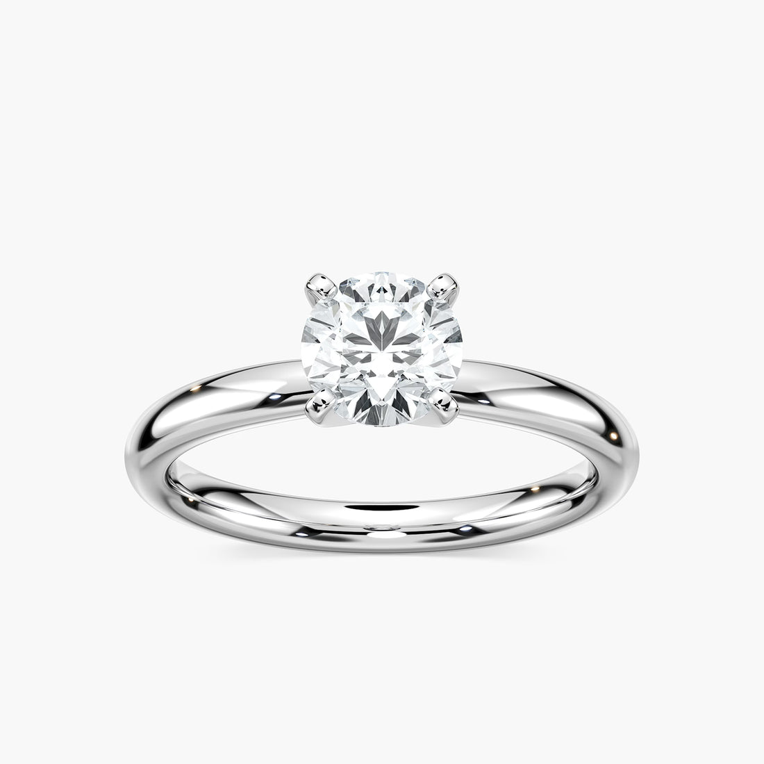 14K White Gold / Round Cut, 18K White Gold / Round Cut, Platinum / Round Cut