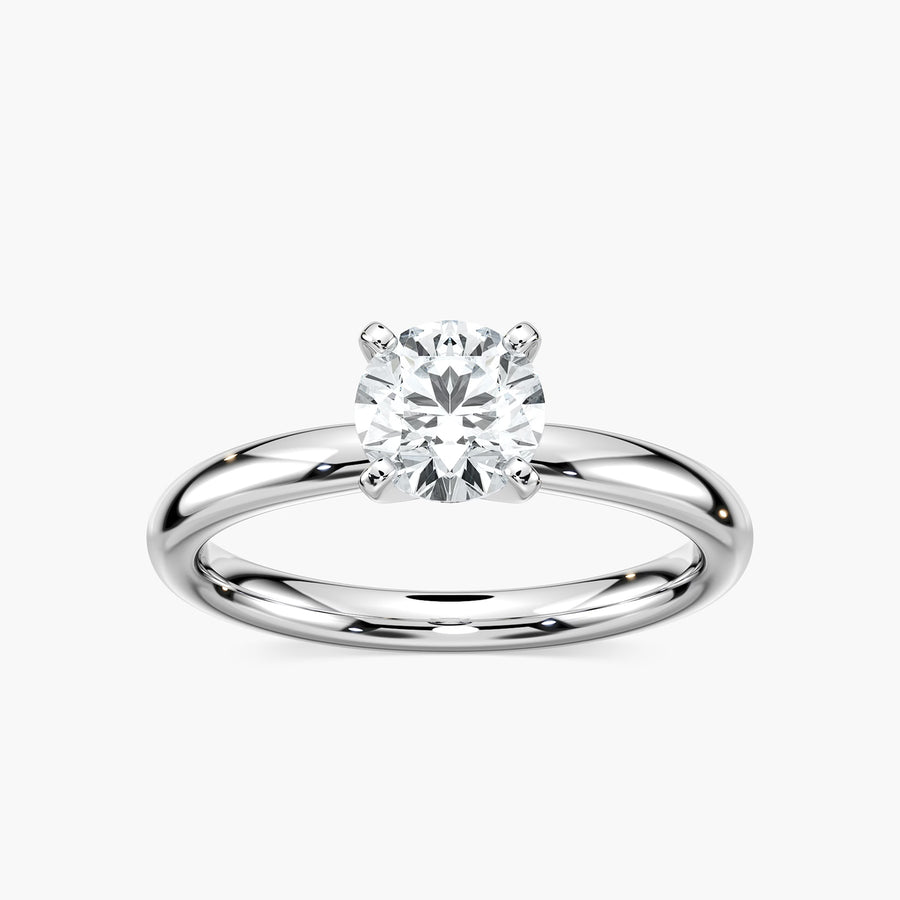 14K White Gold / Round Cut, 18K White Gold / Round Cut, Platinum / Round Cut