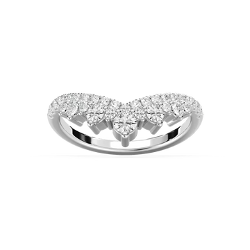 Lena 5/8 ctw Round Lab Grown Diamond Chevron Curved Band