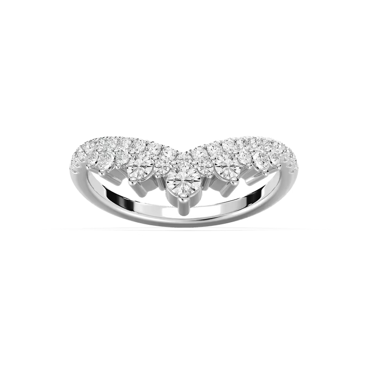Lena 5/8 ctw Round Lab Grown Diamond Chevron Curved Band