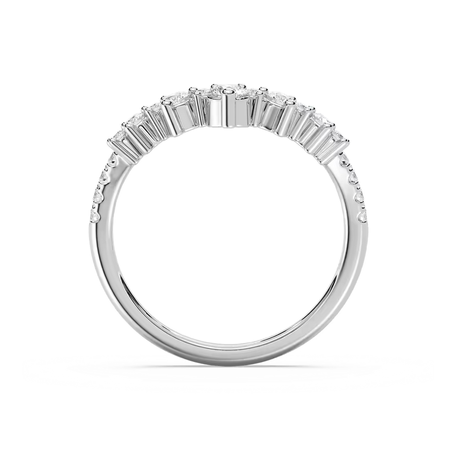 Lena 5/8 ctw Round Lab Grown Diamond Chevron Curved Band