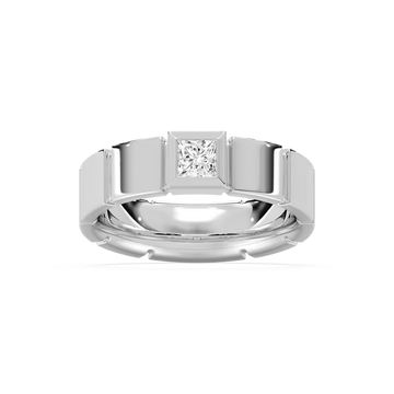 Liam 3/8 ct Princess Lab Grown Diamond 6.25mm Bezel Mens Wedding Band
