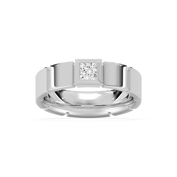 Liam 3/8 ct Princess Lab Grown Diamond 6.25mm Bezel Mens Wedding Band
