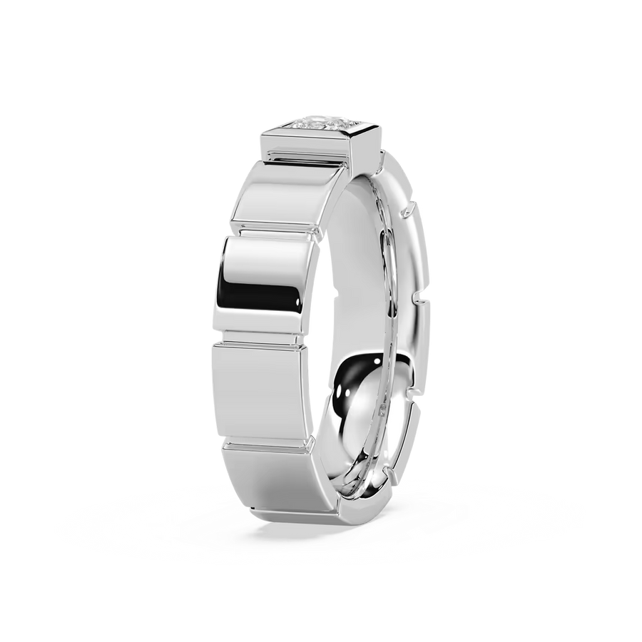 Liam 3/8 ct Princess Lab Grown Diamond 6.25mm Bezel Mens Wedding Band
