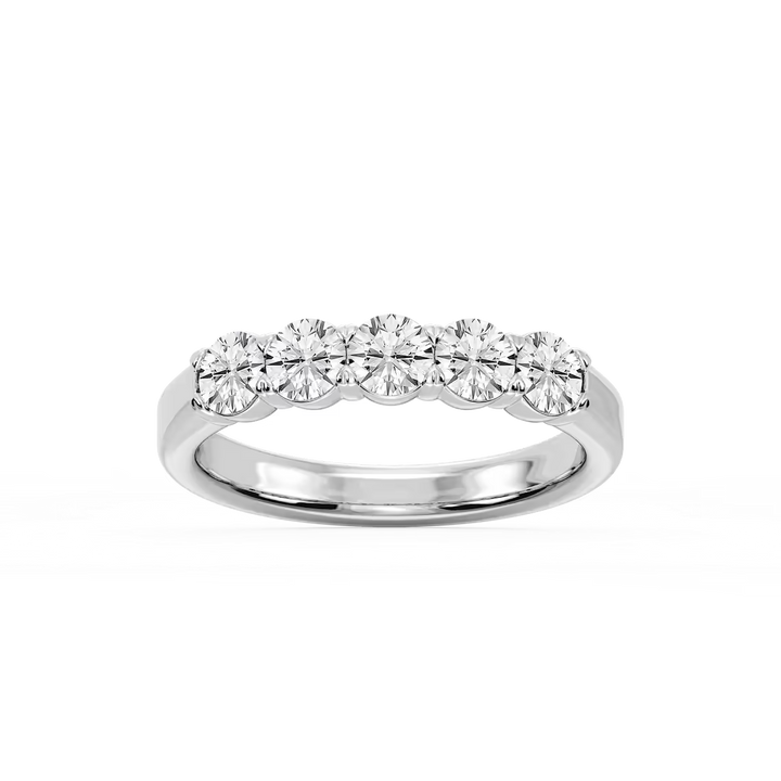 Kate Round Lab Grown Diamond 5-Stone V-Prong Anniversary Band