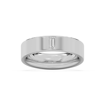 Lucas 1/8 ct Baguette Lab Grown Diamond 5.20mm Flat Edge Mens Wedding Band