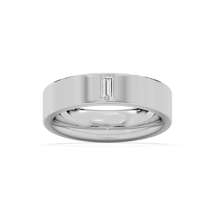 Lucas 1/8 ct Baguette Lab Grown Diamond 5.20mm Flat Edge Mens Wedding Band