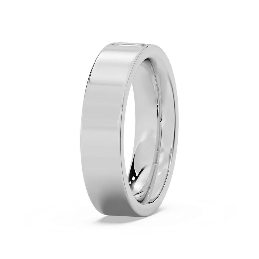 Lucas 1/8 ct Baguette Lab Grown Diamond 5.20mm Flat Edge Mens Wedding Band