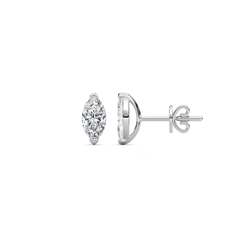Marquise Lab Grown Diamond Chevron Stud Earrings
