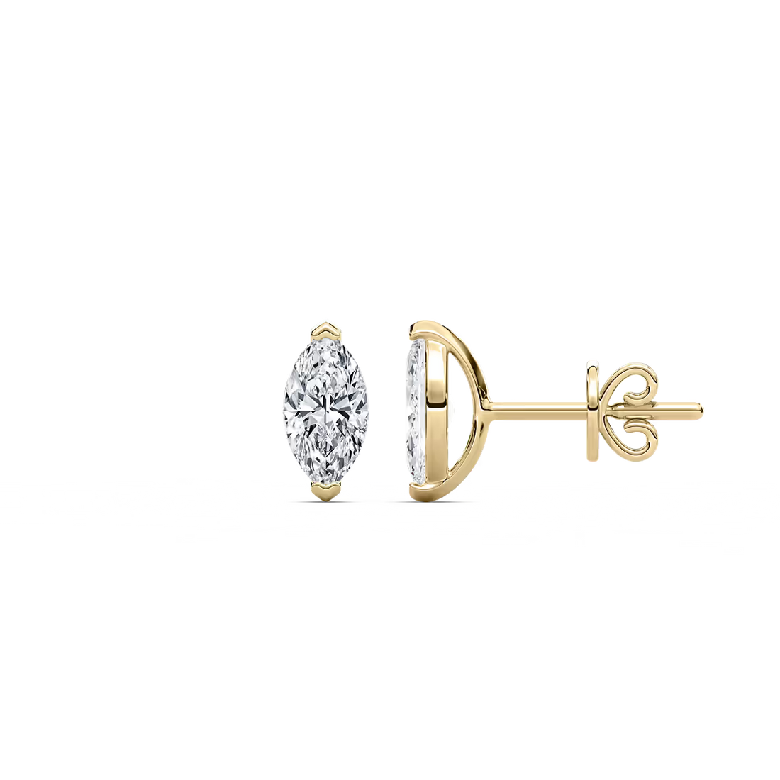 Marquise Lab Grown Diamond Chevron Stud Earrings