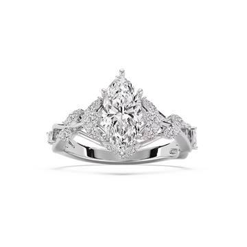 Amani 2 ctw Marquise Lab Grown Diamond Vintage Vine Side Stone Engagement Ring
