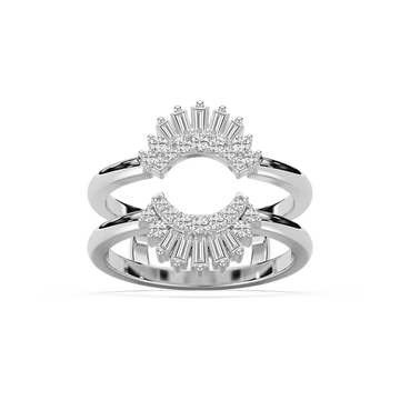 Monroe 1/2 ctw Baguette and Round Lab Grown Diamond Double Row Enhancer Curved Band