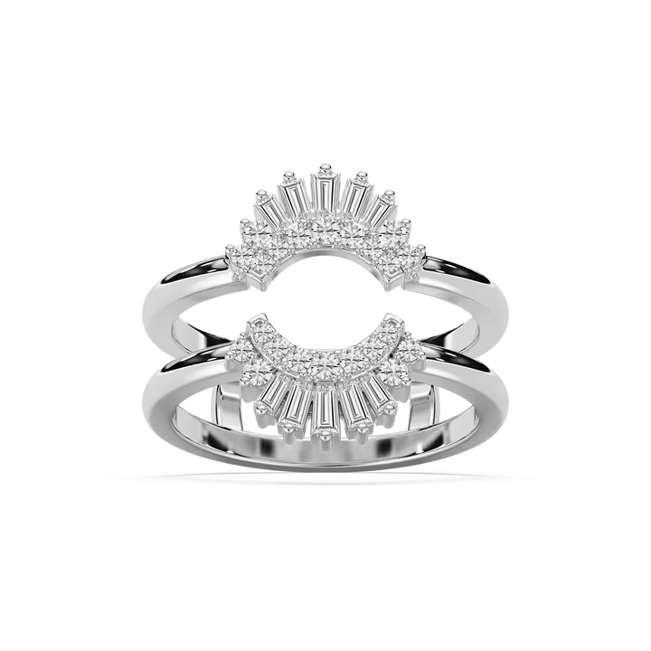 Monroe 1/2 ctw Baguette and Round Lab Grown Diamond Double Row Enhancer Curved Band