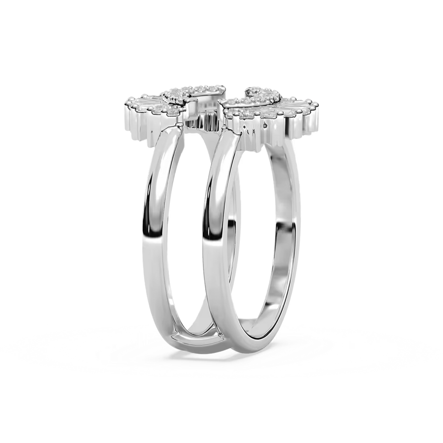 Monroe 1/2 ctw Baguette and Round Lab Grown Diamond Double Row Enhancer Curved Band