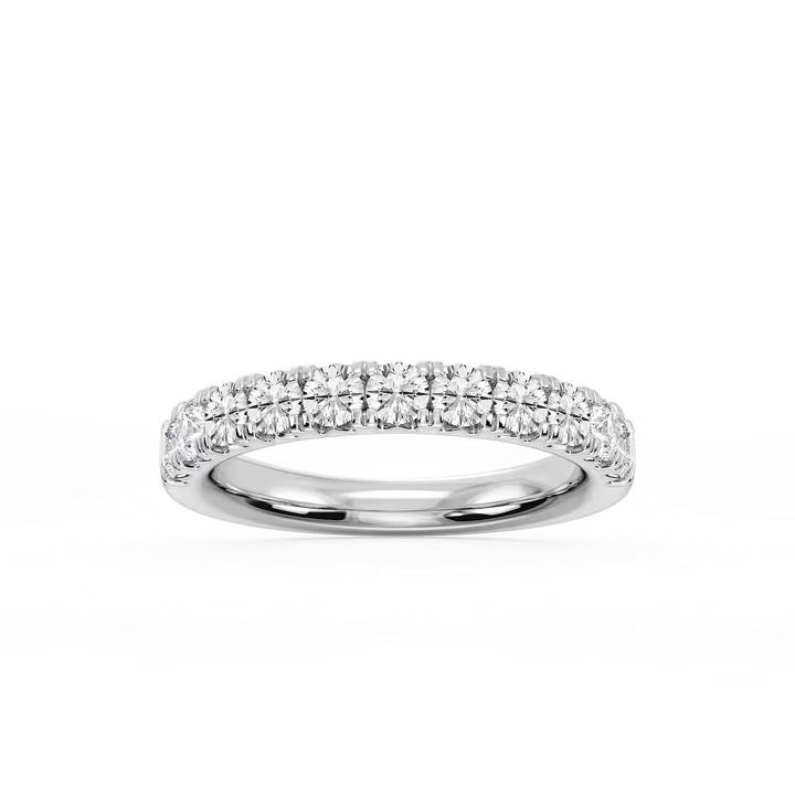 Meredith Round Lab Grown Diamond French Pave Anniversary Band