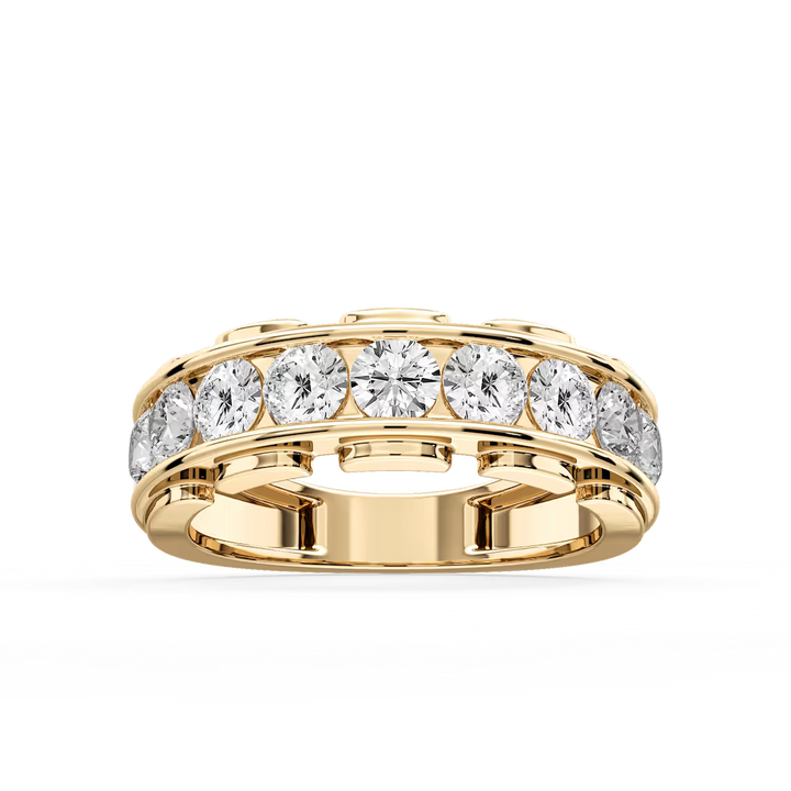 Kaylee 1 ½ ctw Round Lab Grown Diamond Nine Stone Link Anniversary Band
