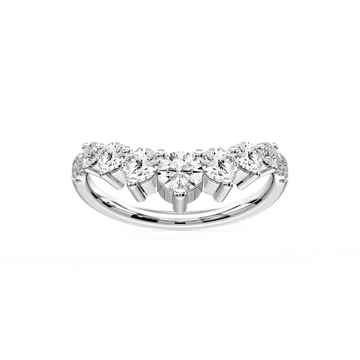 Nola 7/8 ctw Round Lab Grown Diamond Graduated Curved Band