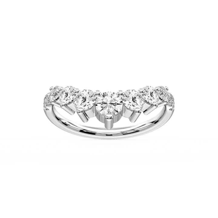 Nola 7/8 ctw Round Lab Grown Diamond Graduated Curved Band