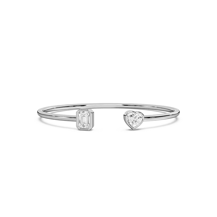 1 ctw Lab Grown Diamond Bezel Set Cuff Bracelet - 7.5 Inches