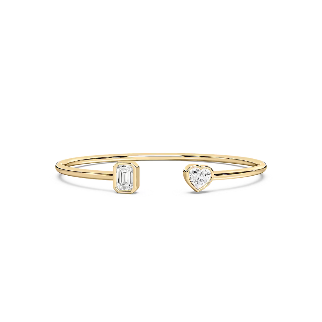 1 ctw Lab Grown Diamond Bezel Set Cuff Bracelet - 7.5 Inches