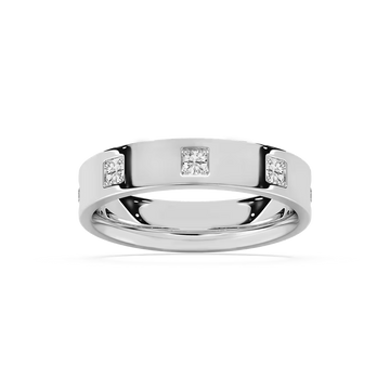 Owen 3/4 ctw Round Lab Grown Diamond Station Flat Wedding Band