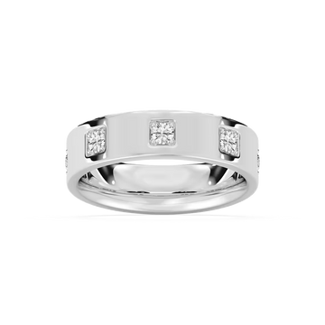Owen 2/5 ctw Round Lab Grown Diamond 6.25mm Station Mens Wedding Band