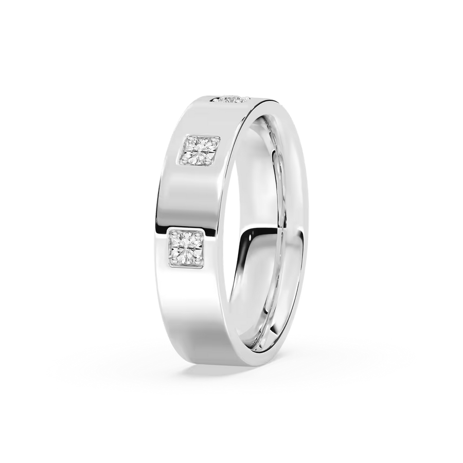 Owen 2/5 ctw Round Lab Grown Diamond 6.25mm Station Mens Wedding Band