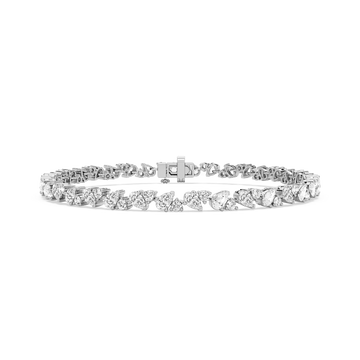 4 ¹⁄₃ ctw Round and Pear Lab Grown Diamond Duo Tennis Bracelet - 7 Inches